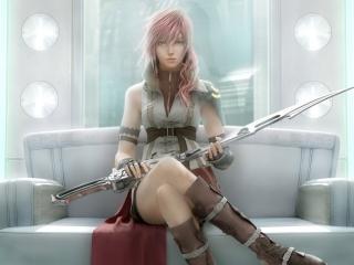 обои Games Final Fantasy girl with sword фото