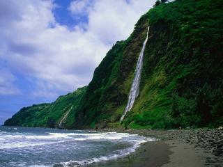 обои Kaluahine Waterfall,   Waipio Valley,   Hamakua Coast,   Hawaii фото