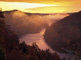 обои Sunrise Over the Cumberland River,   Corbin,   Kentucky фото