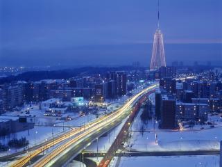 обои Зимний город фото