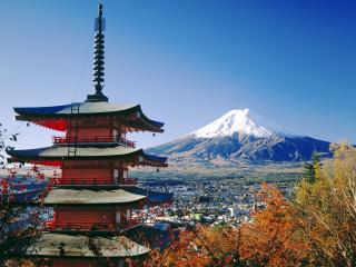 обои Fujiyoshida and Mount Fuji,   Japan фото