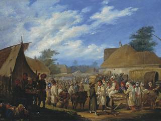 обои Штенберг Василий (1818-1845). Ярмарка на Украине. Холст, масло фото