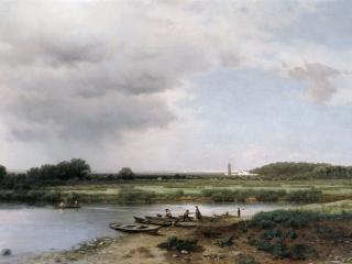 обои Вид на реку Казанку. 1875, холст, масло, 65х120 см фото