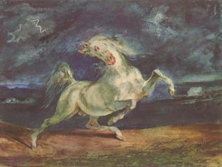 обои Лошадь, испуганная молнией фото