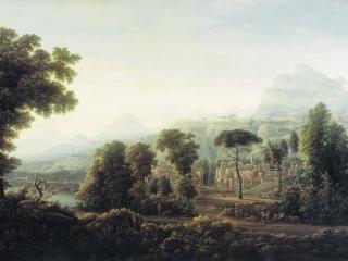 обои Вид Сицилии. Горы. 1811 фото