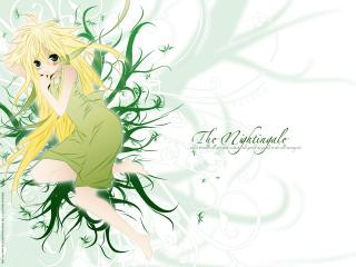 обои Sekirei - Маленькая блондинка в зеленом фото