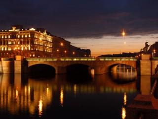 обои Вечерний мост над Невой фото