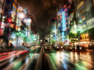 обои Ночной Токио фото
