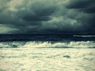 обои Легкий шторм на море фото