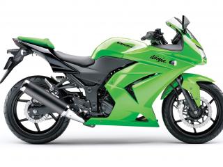обои Зеленый мотоцикл Кавасаки Нинзя фото