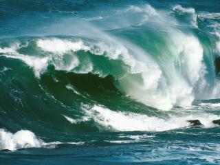 обои Огромные зеленоватые волны фото