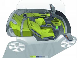 обои 2010 Volkswagen E-Up Concept зарисовка внутри фото