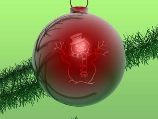 обои Красный шарик на новогоднюю ёлку фото