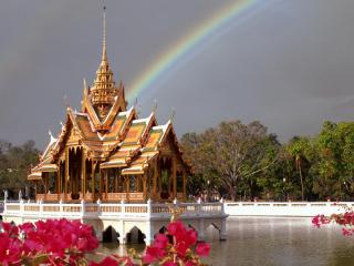 обои Дом на воде. Королевский дворец,   Провинция Аюттхая,   Таиланд фото