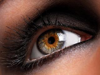 обои Макияж глаза - Темные тени с блестками и изумительно длинные ресницы фото