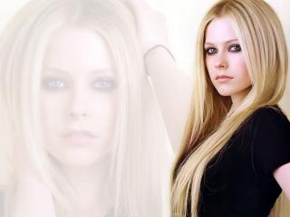 обои для рабочего стола: Avril Lavigne с серьезным взглядом