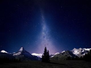 обои Звёздное небо в Альпах фото