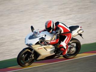 обои Мотоцикл белый Ducatti 848 фото