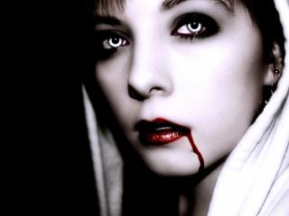 обои Vampire Katlin в капюшоне с кровоподтёком фото