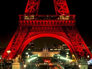 обои Эйфелева башня ночью. Париж. Франция фото
