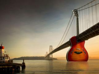 обои Гитара как опора моста фото