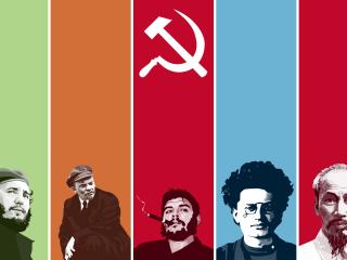 обои Коммунисты: Фидель,   Ленин,   Че,   Троцкий фото