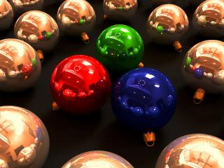 обои Много цветных новогодних шариков фото
