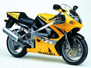 обои Желтый тюнингованный мотоцикл Сузуки фото