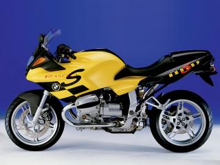 обои Желтый мотоцикл БМВ R1100 фото