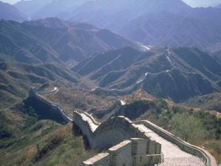 обои Великая китайская стена между горами фото
