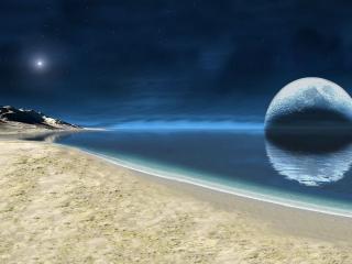 обои Луна купается в море фото