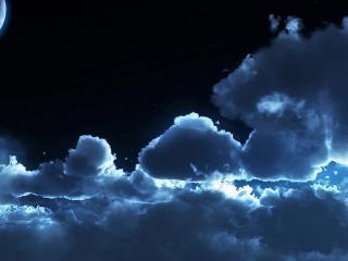обои Облака на ночном небе фото