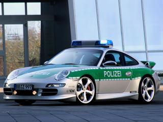 обои TechArt Porsche 911 Carrera S Police Car (997) боком фото