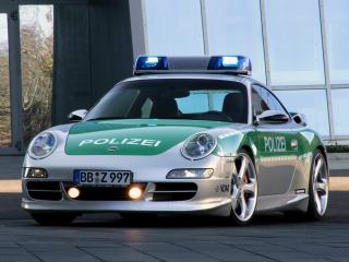 обои TechArt Porsche 911 Carrera S Police Car (997) передок фото