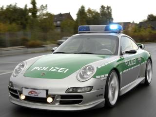 обои TechArt Porsche 911 Carrera S Police Car (997) погоня фото