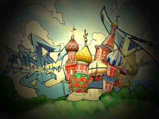обои Москва в стиле граффити фото