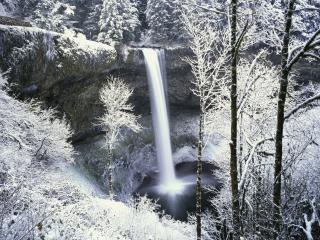 обои Красивый водопад зимой фото
