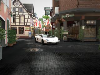 обои Lamborghini  выезжает из ресторана фото