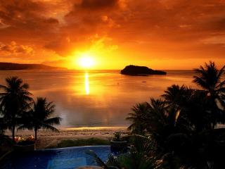обои Закат солнца над морем фото