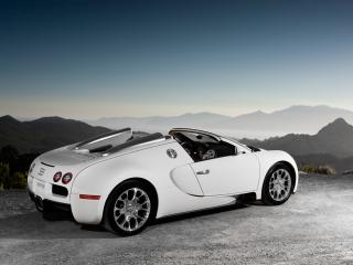 обои Bugatti Veyron Grand Sport Roadster сбоку белая фото