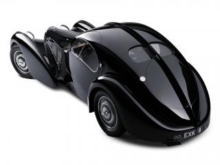 обои для рабочего стола: Bugatti Type 57SC Atlantic Coupe черный