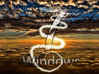 обои Windows 7 между облаками фото
