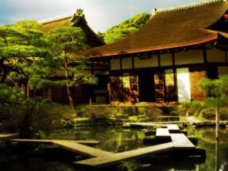 обои Японский домик и прудик фото