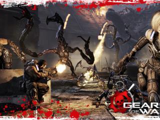 обои Gears of War 3 все в крови фото