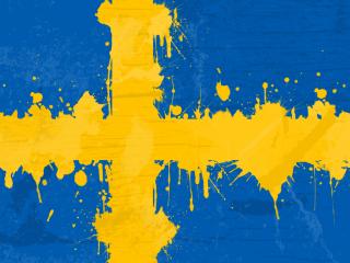 обои Флаг Швеции кляксами фото