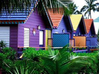 обои Красочные домики в тропиках фото