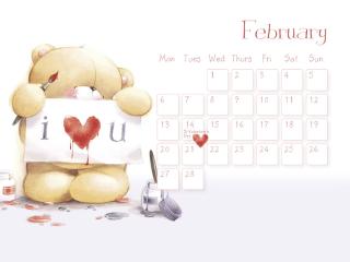 обои Календарь - 2013 Февраль - С любовью фото