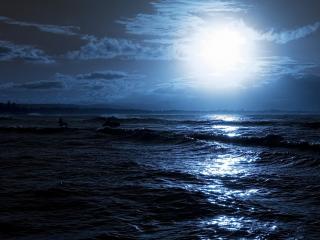обои Луна в ночном небе фото