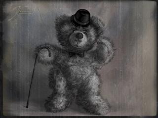 обои Мишка Тедди с тростью и в шляпе фото