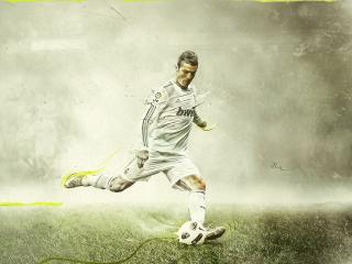 обои Cristiano Ronaldo удар по мячу фото